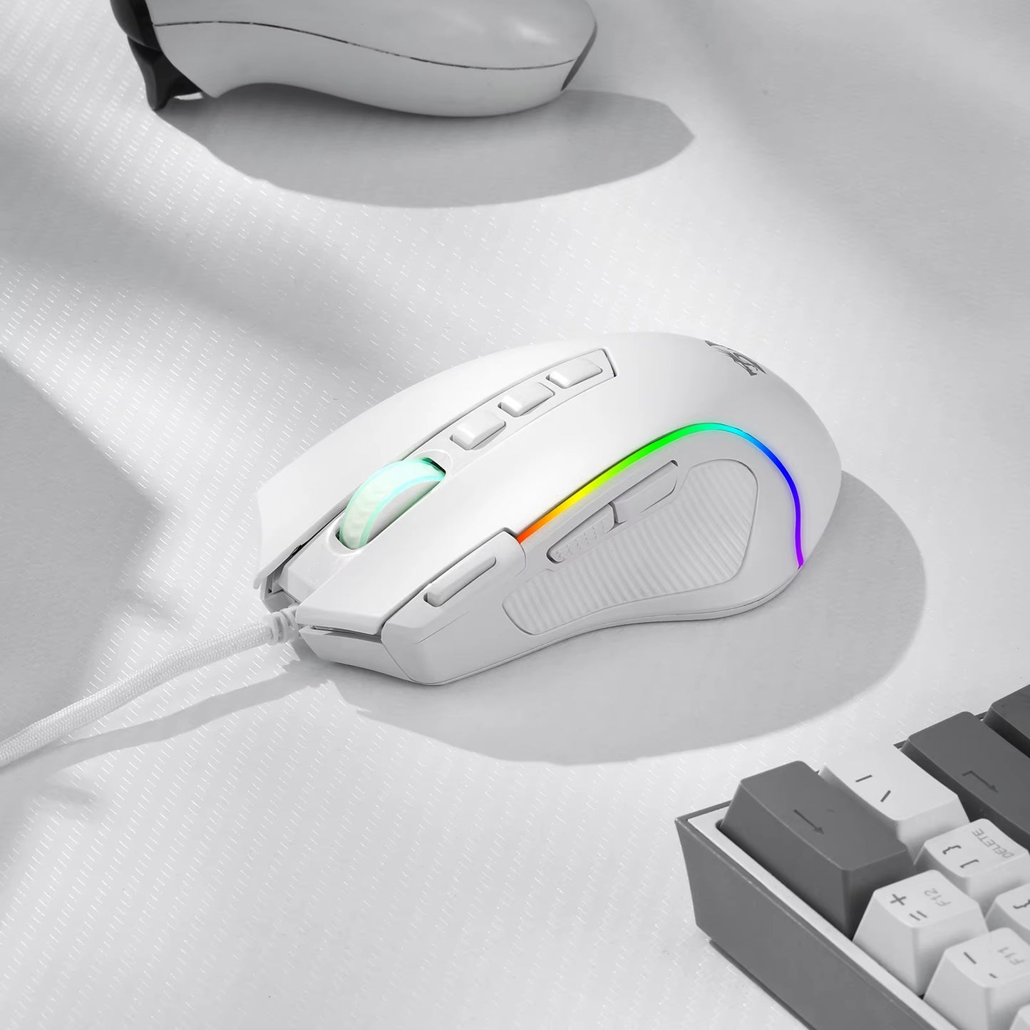 M612 Predator RGB Gaming Mouse 8000 DPI Wired Optical with 11 Programmable Buttons, White