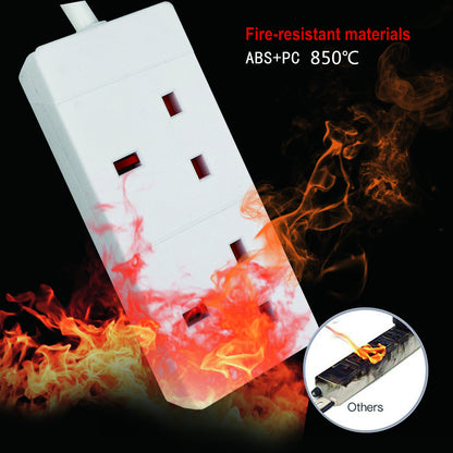 Extension Lead Cable Electric Plug Socket UK Mains Power 2 4 6 8 Gang Way Black